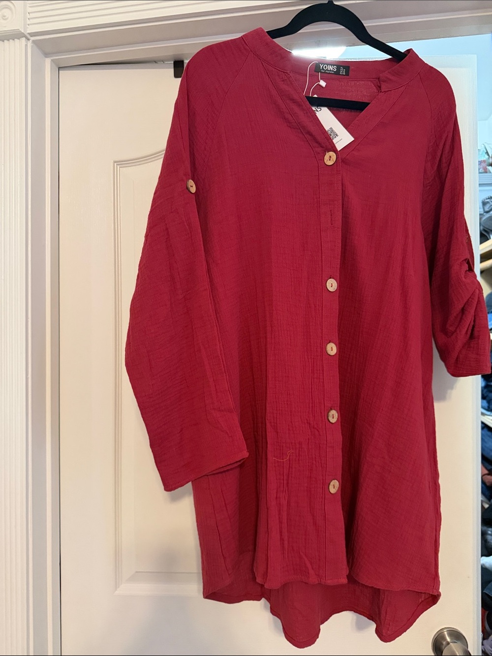Yoins Button-Front Tunic Top